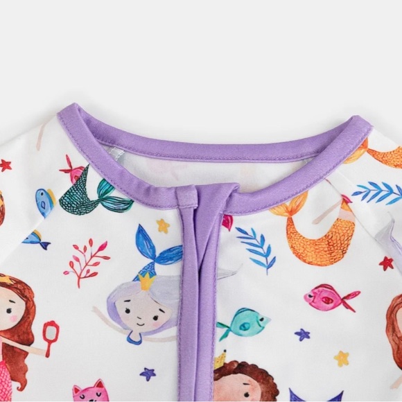 NWT Mermaid Baby Pajamas Spearmint Love - Picture 3 of 3